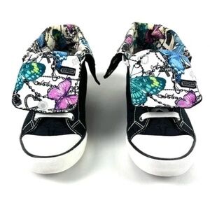 COACH - Vintage Bonney Black Signature Butterfly Fold-Over Sneakers